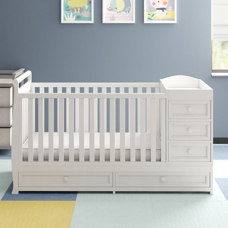 Convertible crib with changing table online